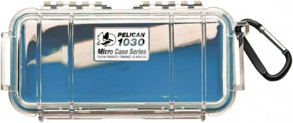 Pelican Products, Inc. - 3-7/8" Wide x 2-7/16" High, Clamshell Hard Case - Clear/Blue, Polycarbonate - Americas Industrial Supply