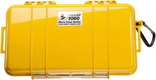 Pelican Products, Inc. - 5-9/16" Wide x 2-5/8" High, Clamshell Hard Case - Yellow, Polycarbonate - Americas Industrial Supply