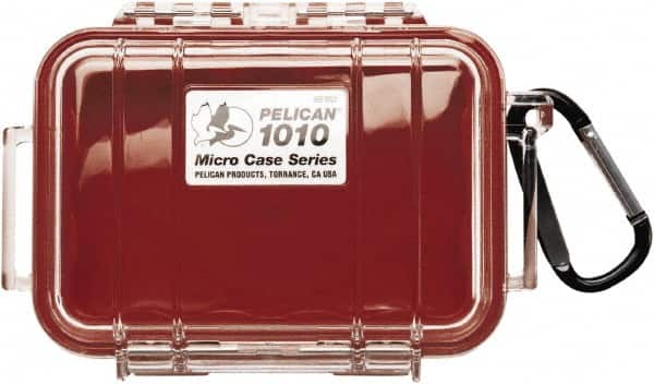 Pelican Products, Inc. - 4-1/16" Wide x 2-1/8" High, Clamshell Hard Case - Clear/Red, Polycarbonate - Americas Industrial Supply
