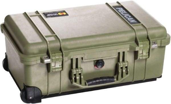 Pelican Products, Inc. - 13-13/16" Wide x 9" High, Clamshell Hard Case - Olive, Plastic - Americas Industrial Supply
