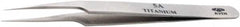 Aven - 4-1/2" OAL 5-SA Precision Tweezers - Straight, High Precision Tips - Americas Industrial Supply