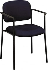 Basyx - Fabric Navy Stacking Chair - Black Frame, 23-1/4" Wide x 21" Deep x 32-3/4" High - Americas Industrial Supply