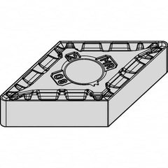 Kennametal - DNMG432 MR Grade KCP10B Carbide Turning Insert - TiCN/Al2O3/TiOCN Finish, 55° Diamond, 1/2" Inscr Circle, 3/16" Thick, 1/32" Corner Radius - Americas Industrial Supply