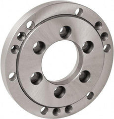 Bison - Adapter Back Plate for 5" Diam Self Centering Lathe Chucks - A2-6 Mount, 3.0315" Through Hole Diam, 6.4961" OD, 0.1378" Flange Height, Cast Iron - Americas Industrial Supply
