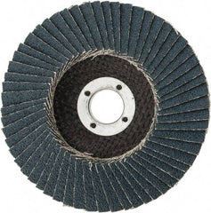 3M - 60 Grit, 4" Disc Diam, 5/8" Center Hole, Type 29 Zirconia Alumina Flap Disc - 13,300 Max RPM, Cloth Backing, Arbor Attaching System, Coated - Americas Industrial Supply