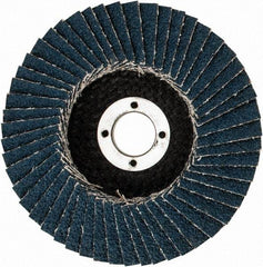 3M - 40 Grit, 4" Disc Diam, 5/8" Center Hole, Type 29 Zirconia Alumina Flap Disc - 13,300 Max RPM, Cloth Backing, Arbor Attaching System, Coated - Americas Industrial Supply