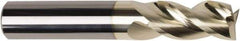 American Tool Service - 3/8", 1-1/2" LOC, 3/8" Shank Diam, 4" OAL, 3 Flute, Solid Carbide Square End Mill - Single End, ZrN Finish, Spiral Flute, Variable° Helix, Centercutting, Right Hand Cut, Right Hand Flute - Americas Industrial Supply