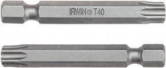 Irwin - T7 Torx Bit - 1/4" Hex Drive, 3-1/2" OAL - Americas Industrial Supply