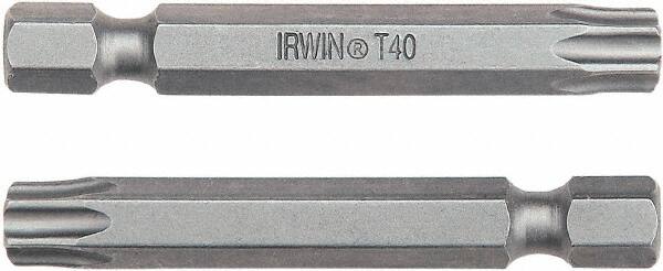 Irwin - T9 Torx Bit - 1/4" Hex Drive, 3-1/2" OAL - Americas Industrial Supply