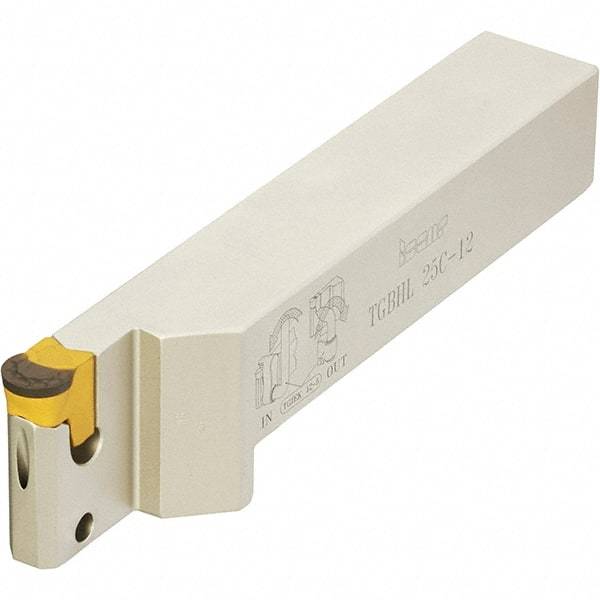 Iscar - External Thread, 0.7874" Max Depth of Cut, 140mm OAL, Left Hand Indexable Grooving Cutoff Toolholder - 25mm Shank Height x 25mm Shank Width, TAGB 1415Y Insert Style, TGBH Toolholder Style, Series Tang-Grip - Americas Industrial Supply