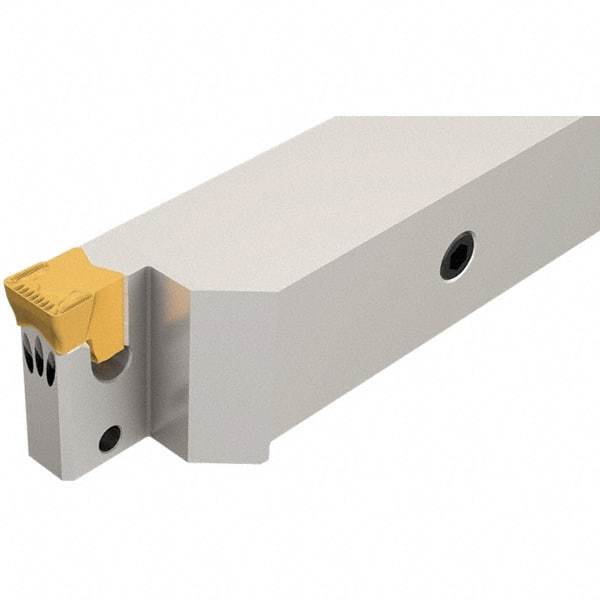 Iscar - External Thread, 1.575" Max Depth of Cut, 6.7" OAL, Left Hand Indexable Grooving Cutoff Toolholder - 1-1/4" Shank Height x 1-1/4" Shank Width, TAGB 1415Y Insert Style, TGBH Toolholder Style, Series Tang-Grip - Americas Industrial Supply