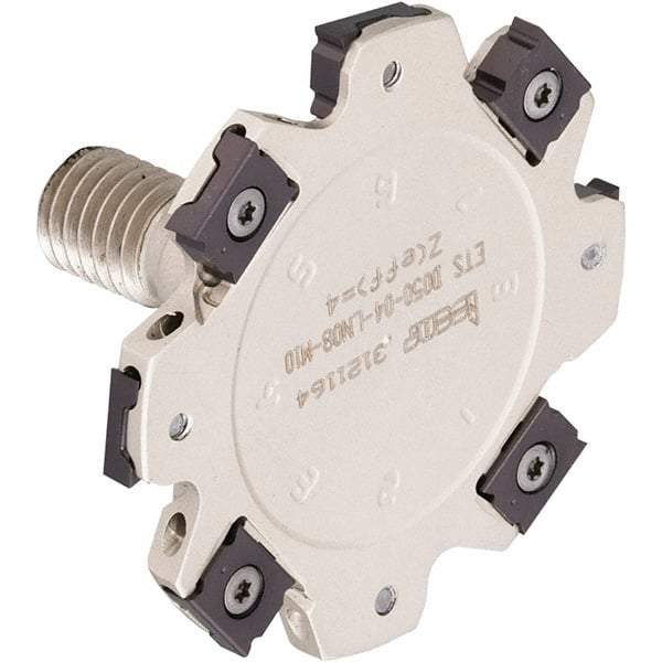 Iscar - Modular Connection Connection, 0.118" Cutting Width, 0.366" Depth of Cut, 32mm Cutter Diam, 4 Tooth Indexable Slotting Cutter - ETS-LN08-M Toolholder, LNET Insert, Right Hand Cutting Direction - Americas Industrial Supply
