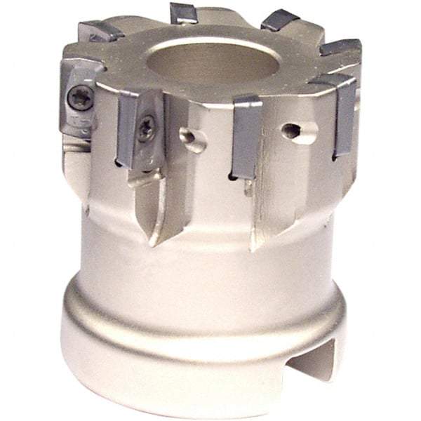 Iscar - 12 Inserts, 2-1/2" Cut Diam, 1" Arbor Diam, 0.303" Max Depth of Cut, Indexable Square-Shoulder Face Mill - 0° Lead Angle, 1-3/4" High, HP AN.. 07.. Insert Compatibility, Series Heliplus - Americas Industrial Supply