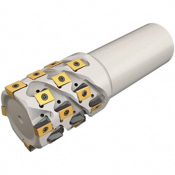 Iscar - 25mm Cut Diam, 30mm Max Depth of Cut, 25mm Shank Diam, 100mm OAL, Indexable Square Shoulder End Mill - T490 LN.. Inserts, Cylindrical Shank, 0° Lead Angle, Through Coolant, Series Helitang - Americas Industrial Supply