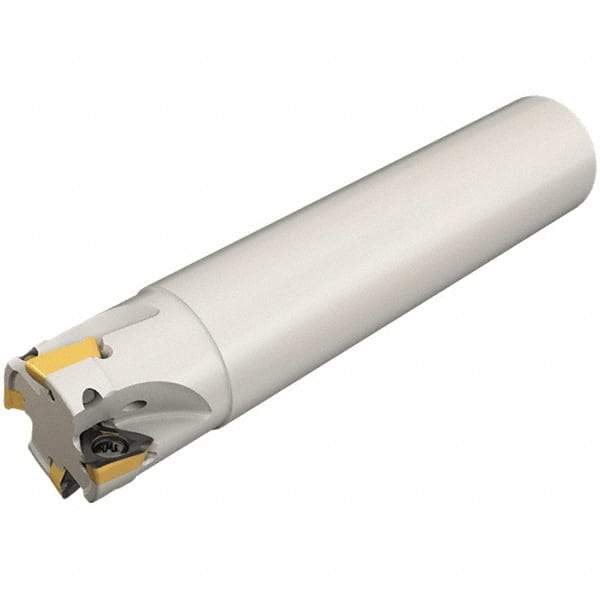 Iscar - 32mm Cut Diam, 8mm Max Depth of Cut, 32mm Shank Diam, 110mm OAL, Indexable Square Shoulder Helical End Mill - HM390 TPKT 1003PDR Inserts, Weldon Shank, 0° Lead Angle, Through Coolant, Series HeliIQMill - Americas Industrial Supply