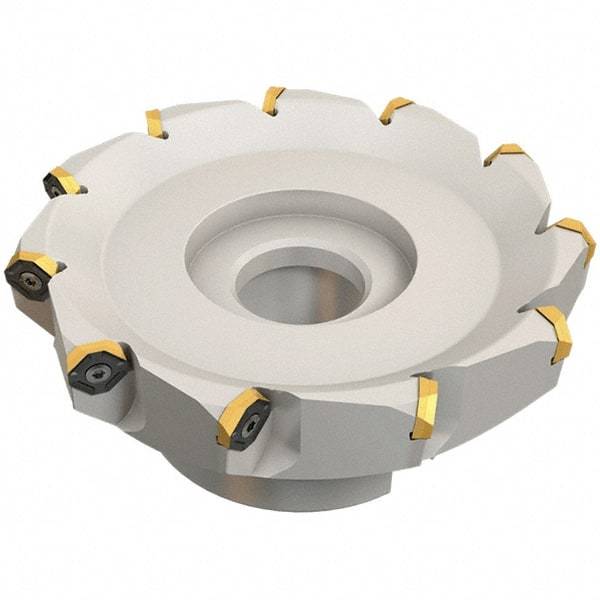 Iscar - 89.4mm Cut Diam, 27mm Arbor Hole, 4.6mm Max Depth of Cut, 50° Indexable Chamfer & Angle Face Mill - 8 Inserts, IQ845 SYHU 07.. Insert, Right Hand Cut, Through Coolant, Series DoveIQMill - Americas Industrial Supply