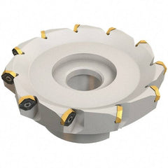 Iscar - 89.4mm Cut Diam, 27mm Arbor Hole, 4.6mm Max Depth of Cut, 50° Indexable Chamfer & Angle Face Mill - 8 Inserts, IQ845 SYHU 07.. Insert, Right Hand Cut, Through Coolant, Series DoveIQMill - Americas Industrial Supply