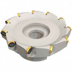Iscar - 109.4mm Cut Diam, 32mm Arbor Hole, 4.6mm Max Depth of Cut, 50° Indexable Chamfer & Angle Face Mill - 10 Inserts, IQ845 SYHU 07.. Insert, Right Hand Cut, Through Coolant, Series DoveIQMill - Americas Industrial Supply