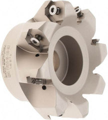 Iscar - 3.37" Cut Diam, 1" Arbor Hole, 0.18" Max Depth of Cut, 50° Indexable Chamfer & Angle Face Mill - 8 Inserts, IQ845 SYHU 07.. Insert, Right Hand Cut, Through Coolant, Series DoveIQMill - Americas Industrial Supply