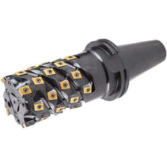 Iscar - 24 Inserts, 80mm Cut Diam, 32mm Arbor Diam, 70mm Max Depth of Cut, Indexable Square-Shoulder Face Mill - 0° Lead Angle, 95mm High, T490 LN.. Insert Compatibility, Through Coolant, Series Helitang - Americas Industrial Supply