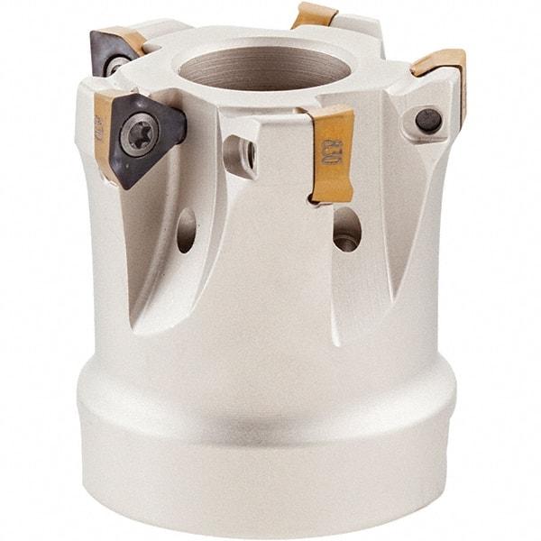 Iscar - 6 Inserts, 40mm Cut Diam, 16mm Arbor Diam, 5mm Max Depth of Cut, Indexable Square-Shoulder Face Mill - 0° Lead Angle, 35mm High, HM390 TCKT 0703PCTR Insert Compatibility, Through Coolant, Series HeliIQMill - Americas Industrial Supply