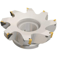 Iscar - 7 Inserts, 80mm Cut Diam, 27mm Arbor Diam, 13mm Max Depth of Cut, Indexable Square-Shoulder Face Mill - 0° Lead Angle, 50mm High, HM390 TDKT 1505.. Insert Compatibility, Through Coolant, Series HeliIQMill - Americas Industrial Supply
