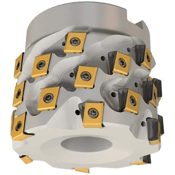 Iscar - 9 Inserts, 50mm Cut Diam, 22mm Arbor Diam, 36mm Max Depth of Cut, Indexable Square-Shoulder Face Mill - 0° Lead Angle, 56mm High, T490 LN.. Insert Compatibility, Through Coolant, Series Helitang - Americas Industrial Supply