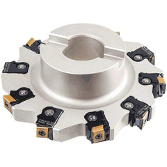 Iscar - Shell Mount B Connection, 0.689" Cutting Width, 1.5354" Depth of Cut, 160mm Cutter Diam, 1.5748" Hole Diam, 10 Tooth Indexable Slotting Cutter - FDN-CALN13 Toolholder, T490 LN.T 1306 Insert - Americas Industrial Supply