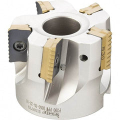 Iscar - 6 Inserts, 2-1/2" Cut Diam, 1" Arbor Diam, 0.708" Max Depth of Cut, Indexable Square-Shoulder Face Mill - 0° Lead Angle, 1.57" High, P290 AC.T 1806.. Insert Compatibility, Through Coolant, Series MillShred - Americas Industrial Supply