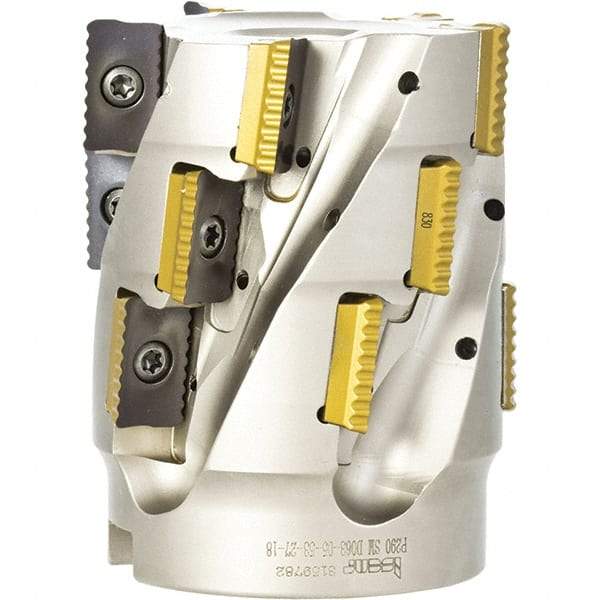 Iscar - 12 Inserts, 2" Cut Diam, 1" Arbor Diam, 2.1" Max Depth of Cut, Indexable Square-Shoulder Face Mill - 0° Lead Angle, 3.15" High, P290 AC.T 1806.. Insert Compatibility, Through Coolant, Series MillShred - Americas Industrial Supply
