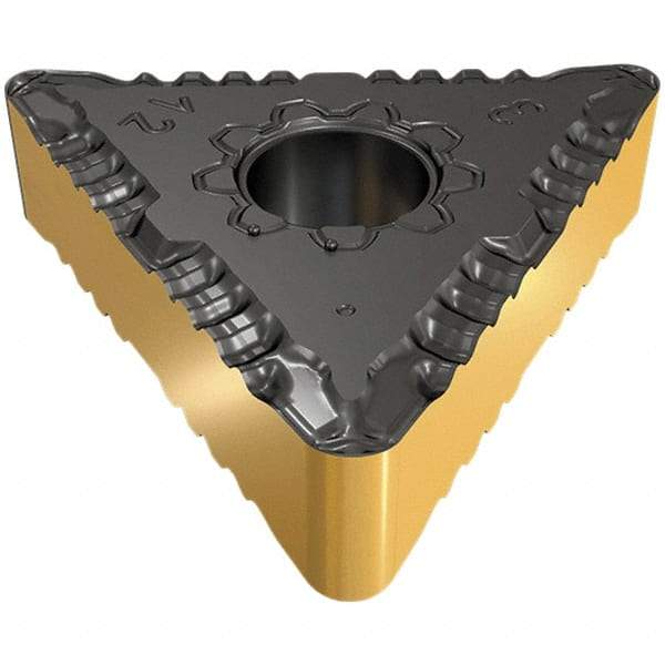 Iscar - TNMG331 F3P Grade IC8250 Carbide Turning Insert - TiCN/Al2O3/TiN Finish, 60° Triangle, 3/8" Inscr Circle, 3/16" Thick, 1/64" Corner Radius - Americas Industrial Supply