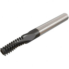 Iscar - 5/16-24 UNF, 0.2598" Cutting Diam, 3 Flute, Solid Carbide Helical Flute Thread Mill - Internal Thread, 9/16" LOC, 64mm OAL, 8mm Shank Diam - Americas Industrial Supply