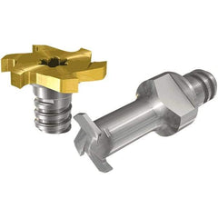 Iscar - MM TS-N Grade IC908 Carbide T-Slot Milling Tip Insert - TiAlN Finish, 4 Flutes, 7.7mm Cutting Diam, 1.19mm Depth of Cut, 14.99mm Extension, 0.008" Cnr Rad - Americas Industrial Supply