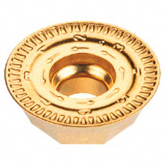 Iscar - REMT1505 LM Grade IC330 Carbide Milling Insert - TiCN/TiN Finish, 0.206" Thick, 5/8" Inscribed Circle - Americas Industrial Supply