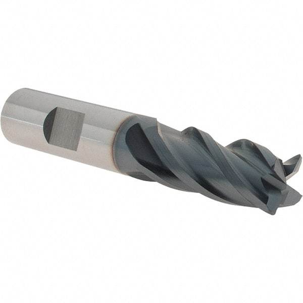 Iscar - 5/8", 4 Flute, Single End, Solid Carbide, 0.03" Corner Radius End Mill - 3-1/2" OAL, Right Hand Flute, 1-1/4" LOC, Right Hand Cut - Americas Industrial Supply