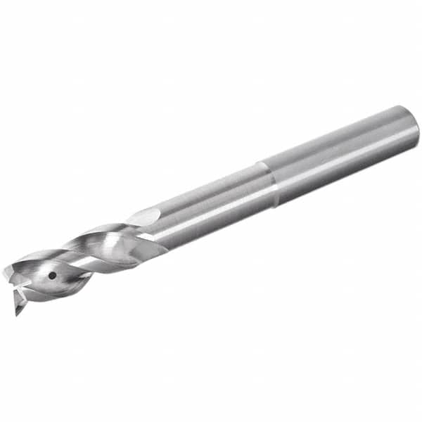 Iscar - 3 Flute Solid Carbide Roughing & Finishing Corner Radius End Mill - Uncoated, Straight Shank, 39° Helix, Non-Centercutting, Regular Length - Americas Industrial Supply