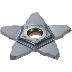 Iscar - PENTA34R200 J IC908 Grade, 0.079" Cutting Width, Carbide Cutoff Insert - 15° Right Hand Lead Angle, 0.004" Cnr Rad, TiAlN Coated, Other End - Americas Industrial Supply