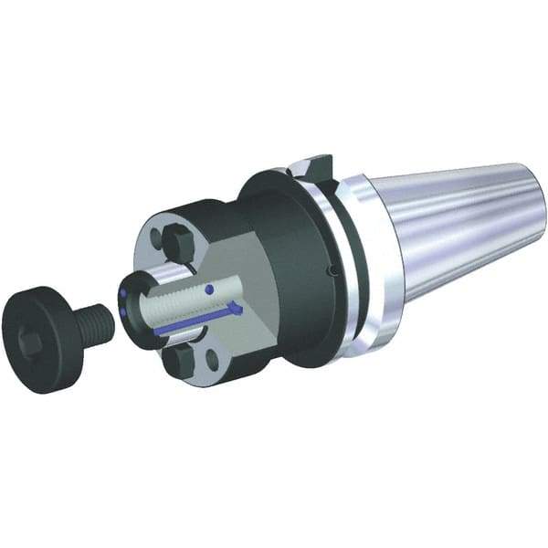 Kennametal - BT50 Taper Shank 27mm Pilot Diam Shell Mill Holder - 150mm Flange to Nose End Projection, 60mm Nose Diam, M12x1.75 Lock Screw, Through-Spindle & DIN Flange Coolant - Exact Industrial Supply