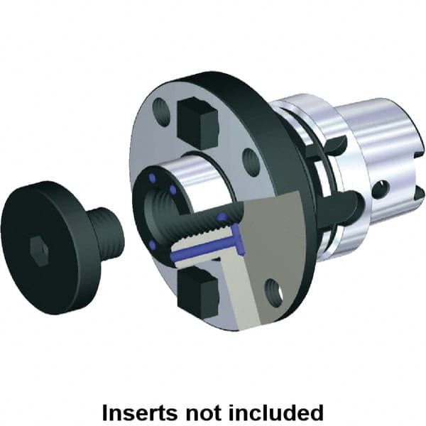 Kennametal - HSK125A Taper Shank 1" Pilot Diam Shell Mill Holder - 4" Flange to Nose End Projection, 2-3/4" Nose Diam - Exact Industrial Supply