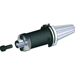 Kennametal - DIN69871-50 Taper Shank 22mm Pilot Diam Shell Mill Holder - 150mm Flange to Nose End Projection, 42mm Nose Diam, M10x1.5 Lock Screw, Through-Spindle & DIN Flange Coolant - Exact Industrial Supply