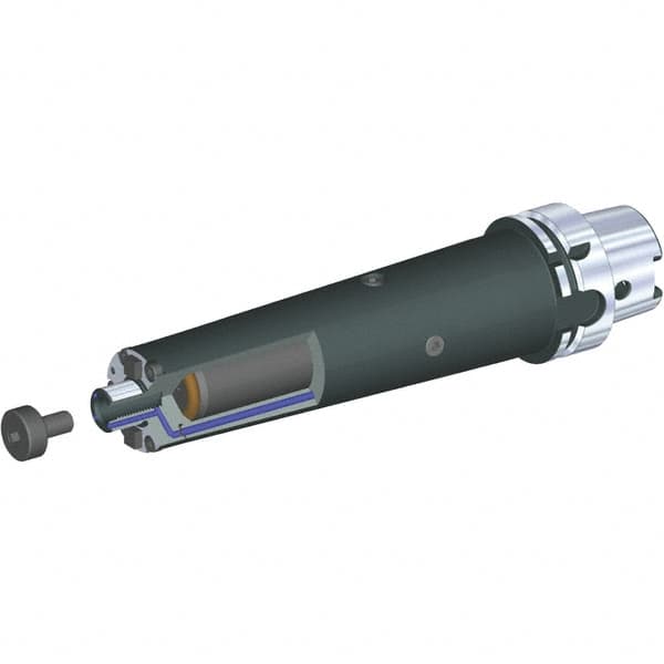 Kennametal - HSK63A Taper Shank 3/4" Pilot Diam Shell Mill Holder - 8.66" Flange to Nose End Projection, 1-3/4" Nose Diam, 3/8-24 Lock Screw, Through-Spindle Coolant - Exact Industrial Supply