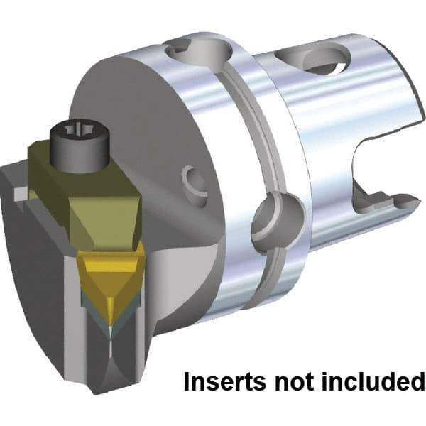 Kennametal - V.GR.. Insert, 40mm Head Length, Modular Grooving Cutting Unit Head - Left Hand Cut, System Size KM40, Through Coolant, Series Top Notch - Americas Industrial Supply