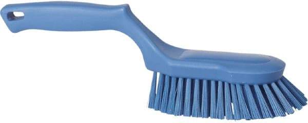 Vikan - 1-1/2" Bristle Length, Polyester Scrub Brush - 5-5/8" Long x 5" Wide Head, 13-1/2" OAL, Blue, Polypropylene Block - Americas Industrial Supply