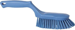 Vikan - 1-1/2" Bristle Length, Polyester Scrub Brush - 5-5/8" Long x 5" Wide Head, 13-1/2" OAL, Blue, Polypropylene Block - Americas Industrial Supply