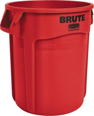 Rubbermaid - 20 Gal Red Round Trash Can - Polyethylene, 22.88" High - Americas Industrial Supply