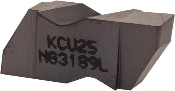Kennametal - 3189NG Grade KCU25, 4.8mm Cutting Width Carbide Grooving Insert - 3.81mm Max Depth of Cut, Left Hand, 0.57mm Corner Radius, AlTiN Finish - Americas Industrial Supply