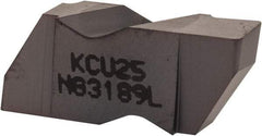 Kennametal - 3189NG Grade KCU25, 4.8mm Cutting Width Carbide Grooving Insert - 3.81mm Max Depth of Cut, Left Hand, 0.57mm Corner Radius, AlTiN Finish - Americas Industrial Supply