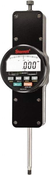 Starrett - 2" Max Measurement, 0.0001, 0.0005 & 0.001" Graduation, Electronic Drop Indicator - Accurate to 0.0002", Inch & Metric System, LCD Display - Americas Industrial Supply