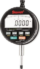 Starrett - 15mm Max Measurement, 0.00005" Graduation, Electronic Drop Indicator - Accurate to 0.0001", Inch & Metric System, LCD Display - Americas Industrial Supply