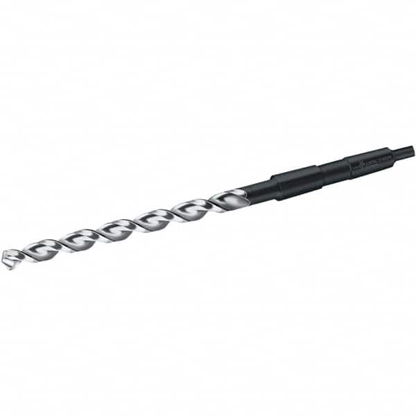 Walter-Titex - 21.5mm, 2MT 130° Point High Speed Steel Taper Shank Drill Bit - Bright/Oxide Finish, 191mm Flute Length, 289mm OAL, Parabolic Flute, Series A4422 - Americas Industrial Supply